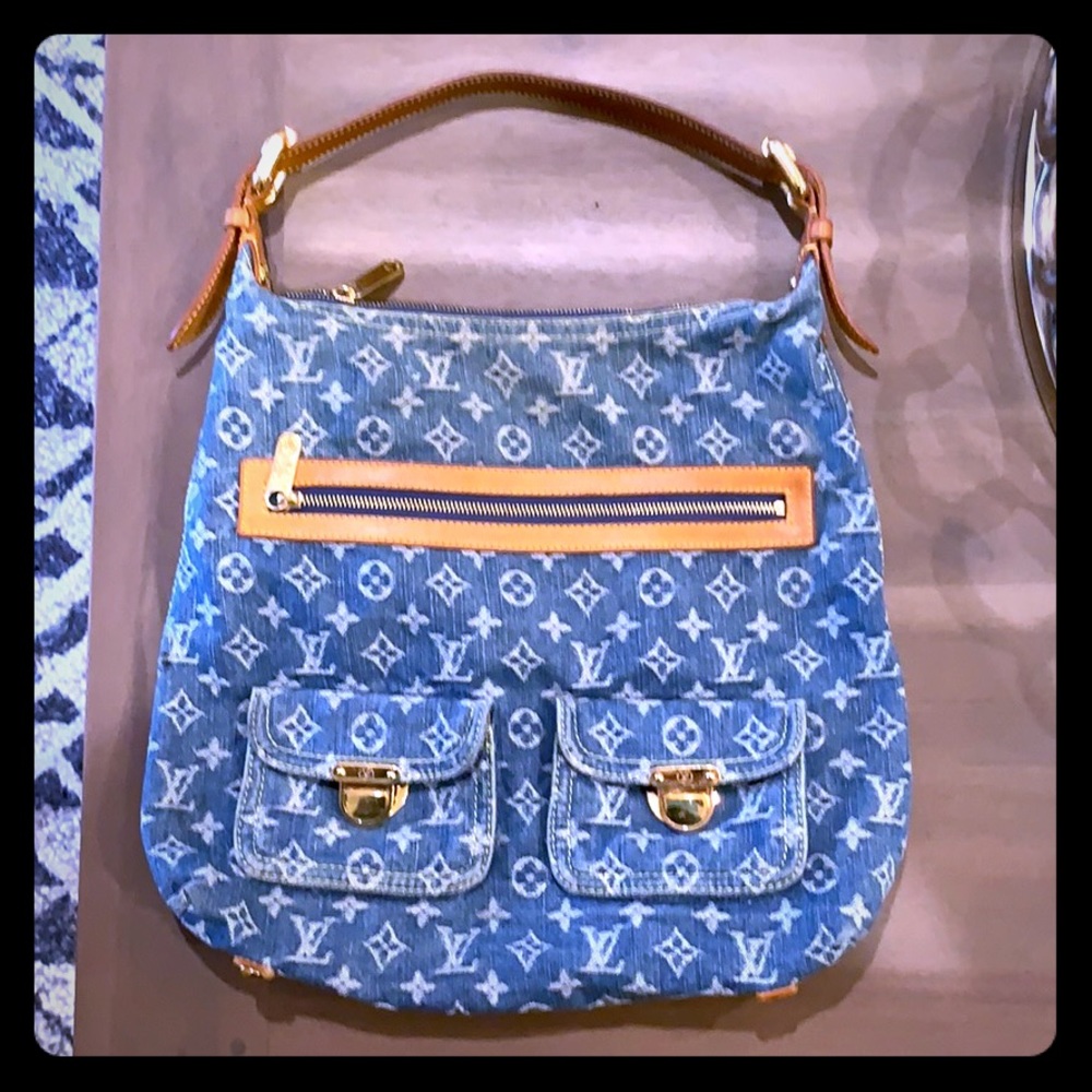 Louis Vuitton Blue Monogram Denim Baggy GM Bag